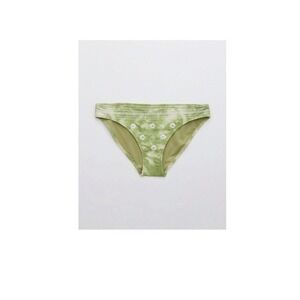 NWT Aerie Embroidered Bikini Bottom Green Women's Size Extra Small XS